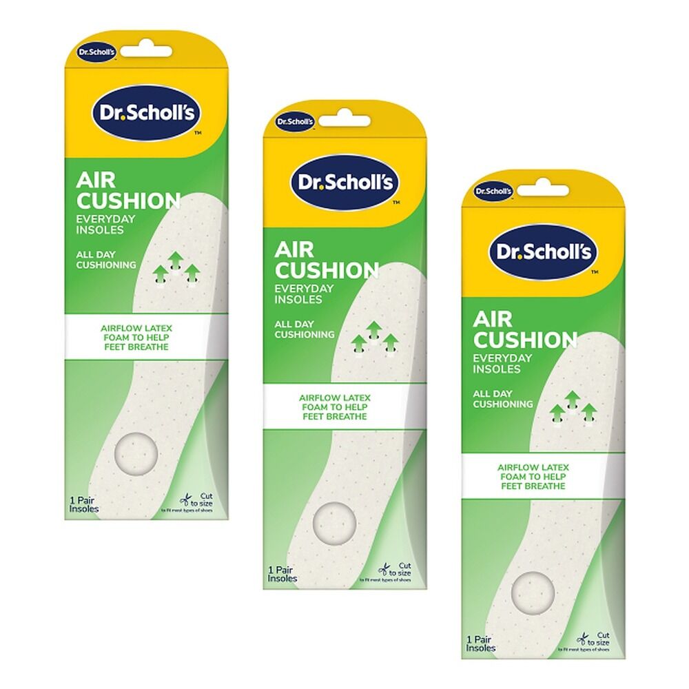 Scholl Air Cushion Everyday Insoles Pack of 3