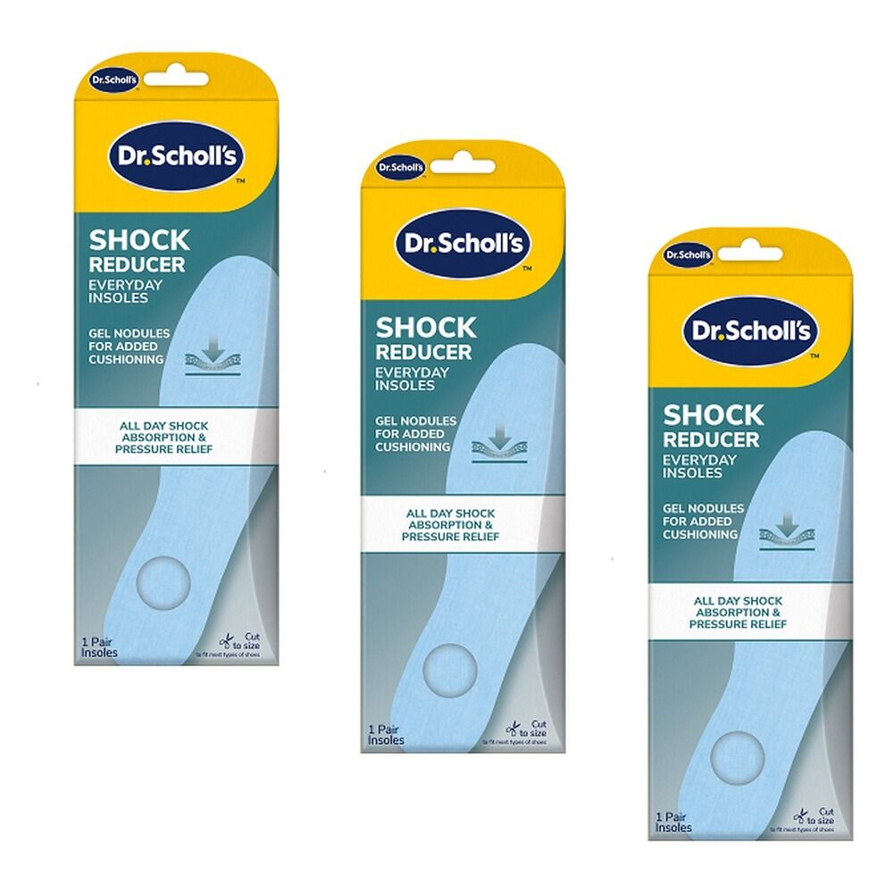 Scholl Shock Reducer Everyday Insoles Pack of 3