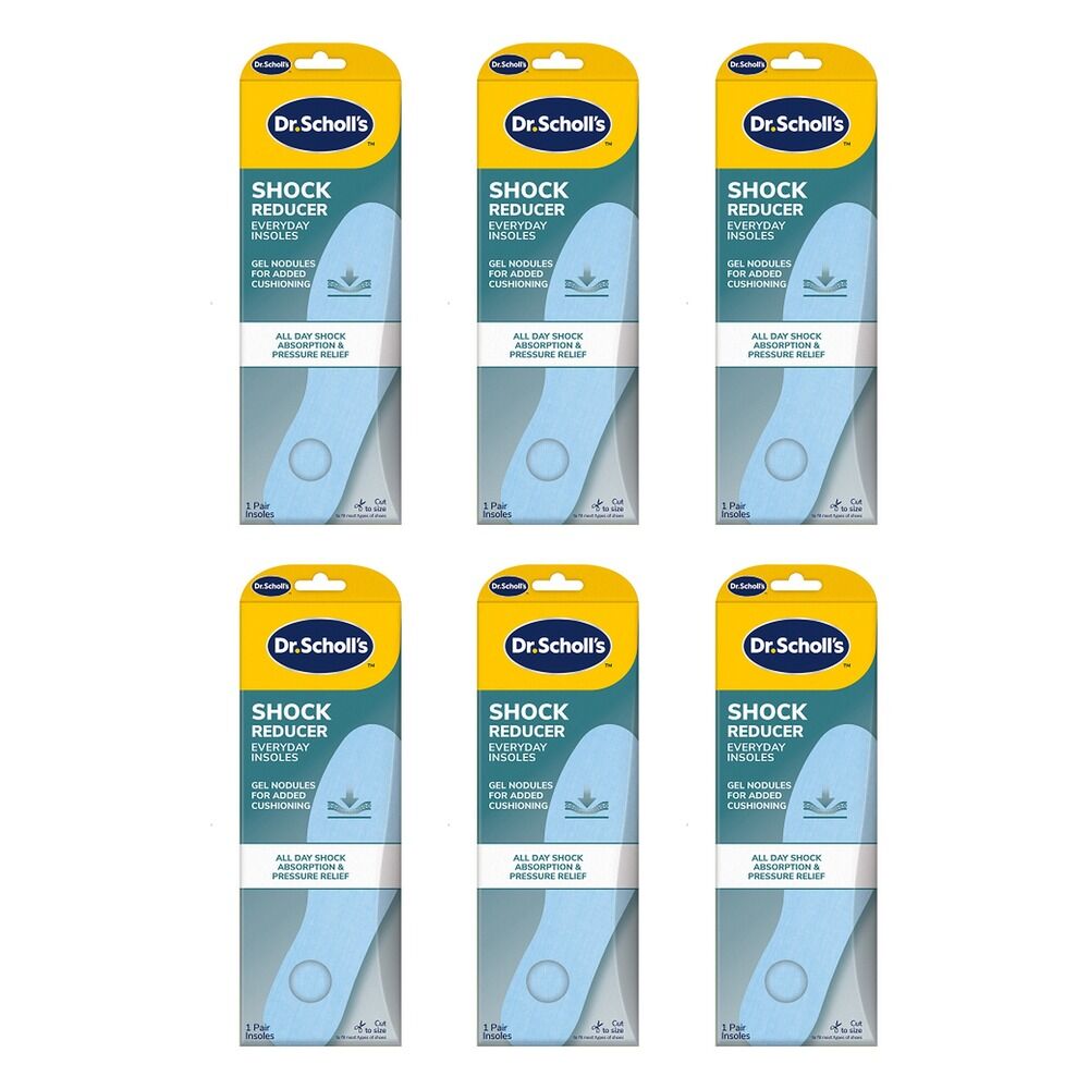 Scholl Shock Reducer Everyday Insoles Pack of 6