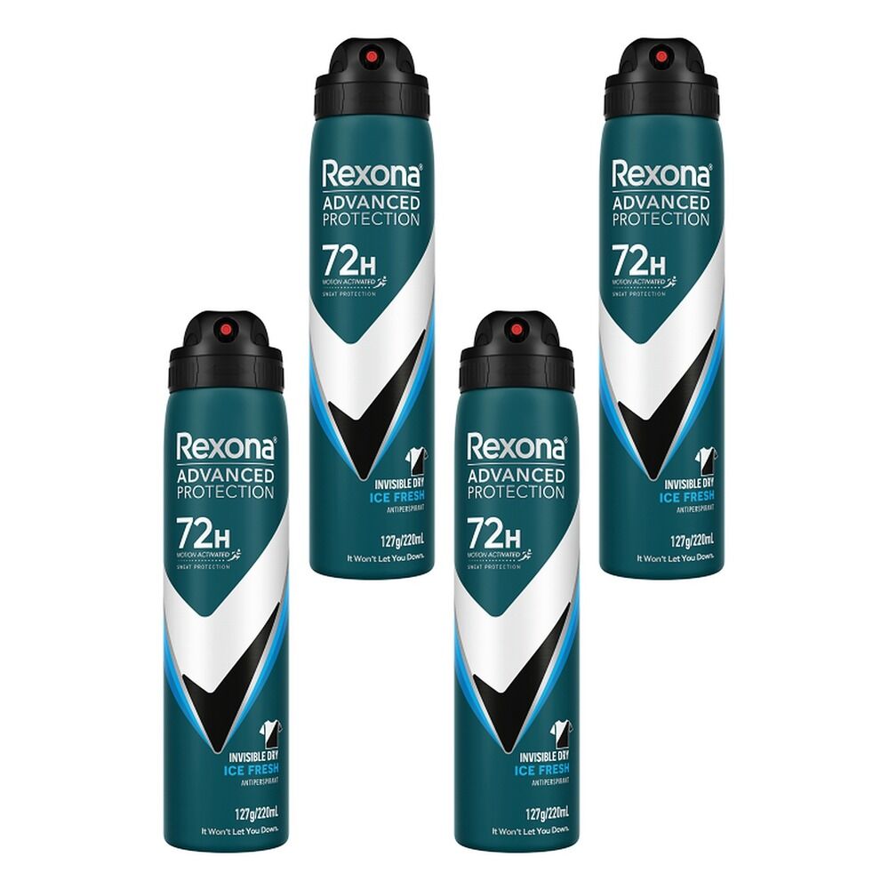 Rexona Advanced Protection 72H Ice Fresh Antiperspirant 220mL Pack of 4