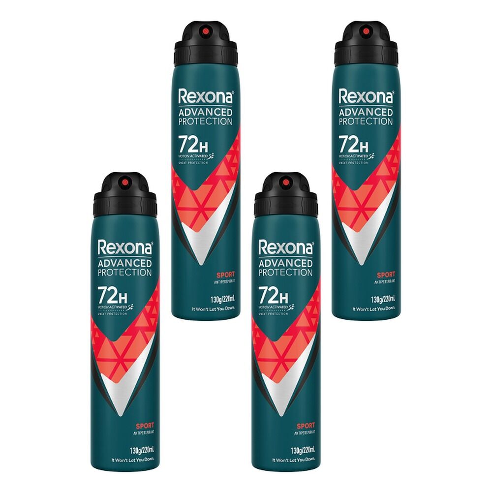 Rexona Advanced Protection 72H Sport Antiperspirant 220mL Pack of 4