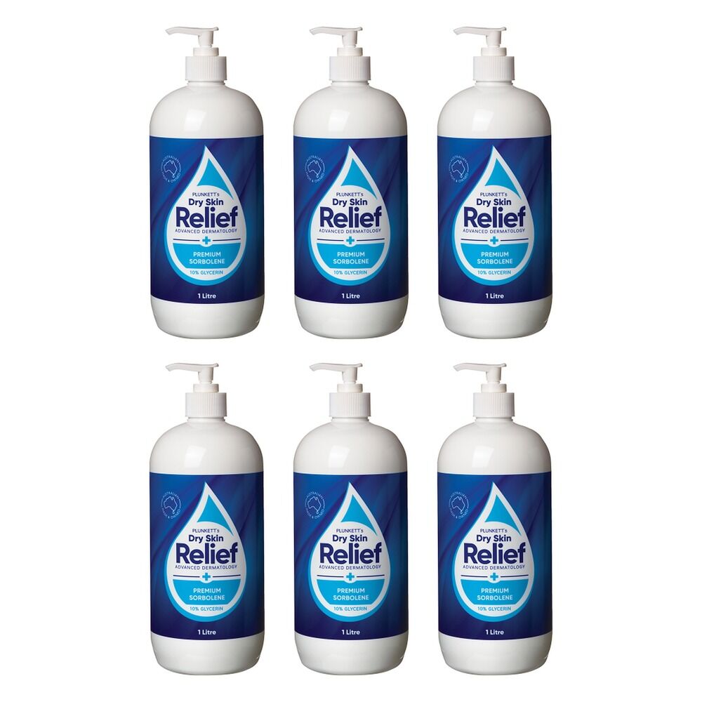 Plunketts Dry Skin Relief Premium Sorbolene 0% Glycerin 1L Pack of 6
