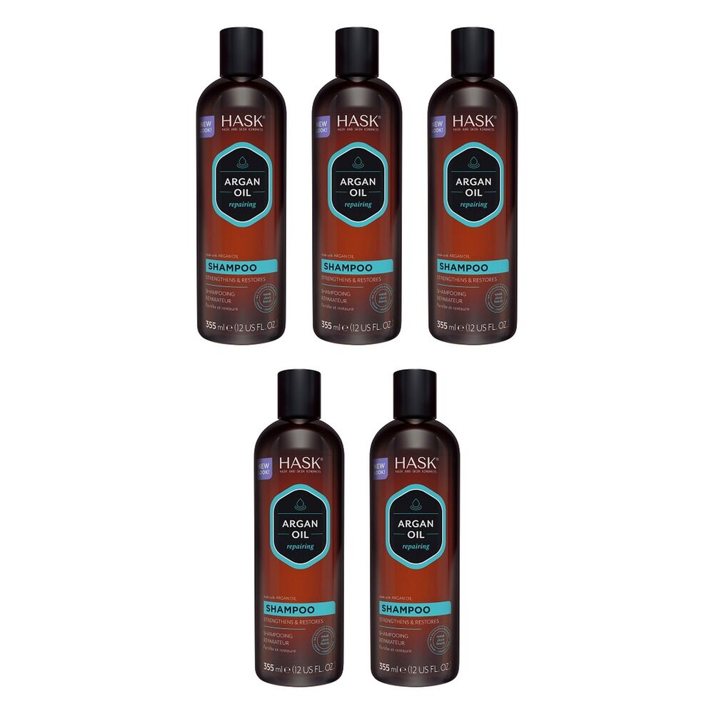 Hask Argan Oil Repairing Shampoo 355mL Pack of 5