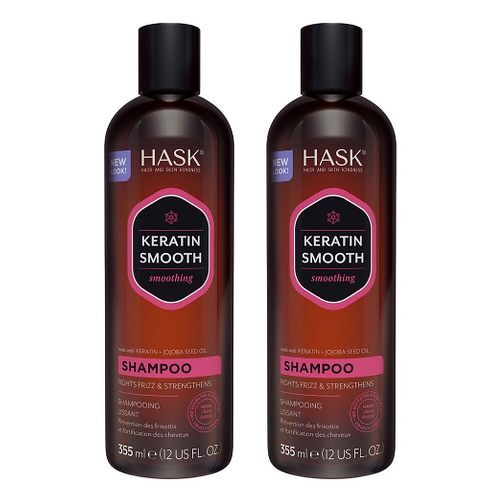 Hask Keratin Smooth Smoothing Shampoo 355mL Pack of 2