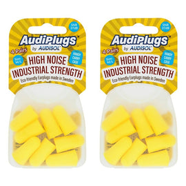Audiplugs High Noise Industrial Strength Ear Plugs 4 Pairs Pack of 2