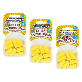 Audiplugs High Noise Industrial Strength Ear Plugs 4 Pairs Pack of 3