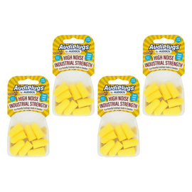 Audiplugs High Noise Industrial Strength Ear Plugs 4 Pairs Pack of 4