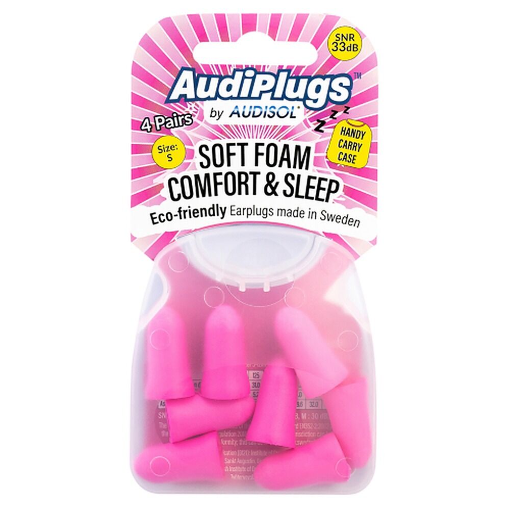 Audiplugs Soft Foam Comfort & Sleep Ear Plugs 4 Pairs