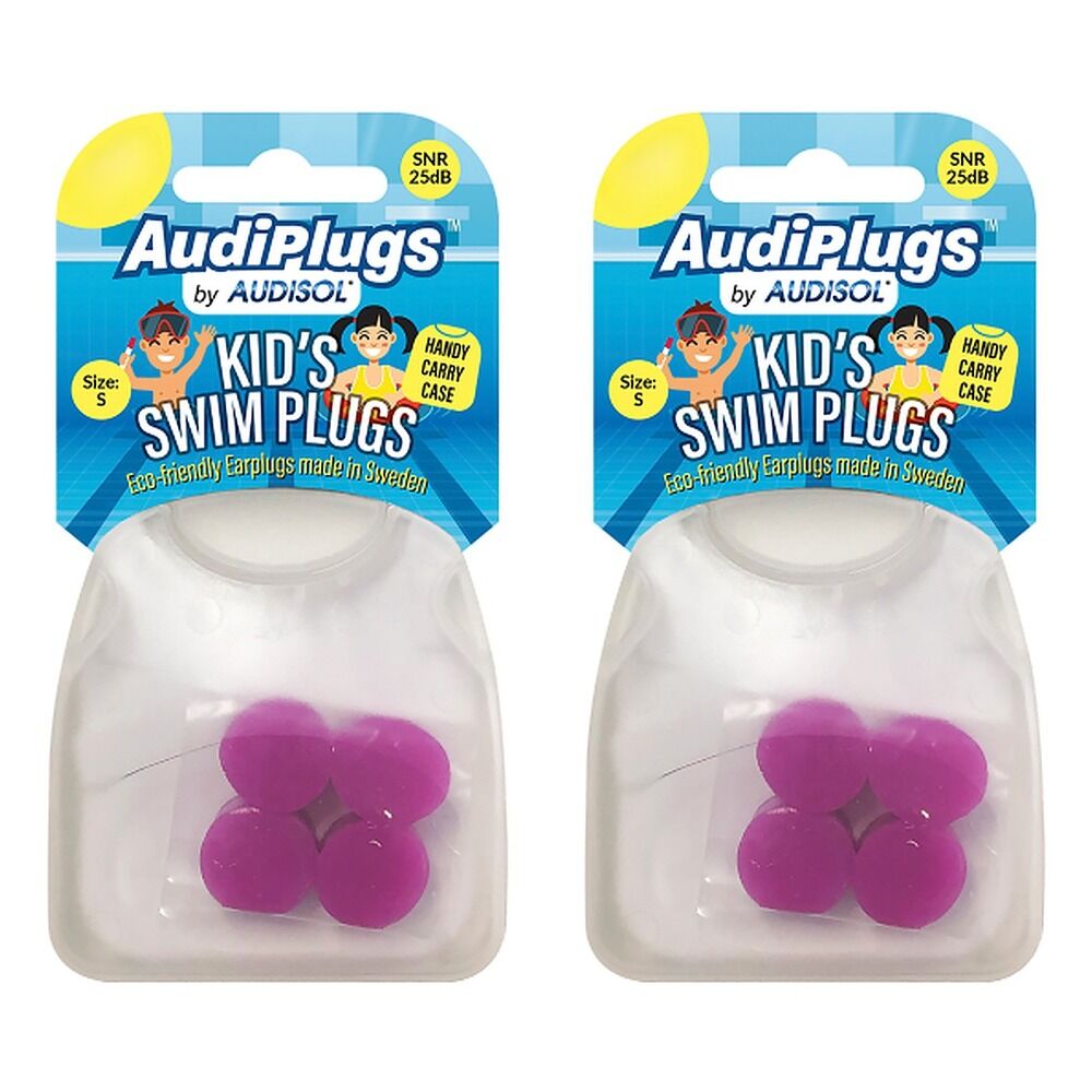 Audiplugs Kid's Swim Plugs 2 Pairs Pack of 2