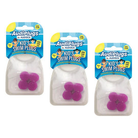 Audiplugs Kid's Swim Plugs 2 Pairs Pack of 3