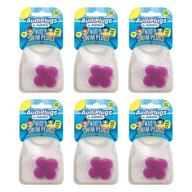 Audiplugs Kid's Swim Plugs 2 Pairs Pack of 6