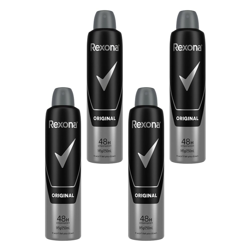 Rexona Men Antiperspirant Aerosol Original 250mL Pack of 4