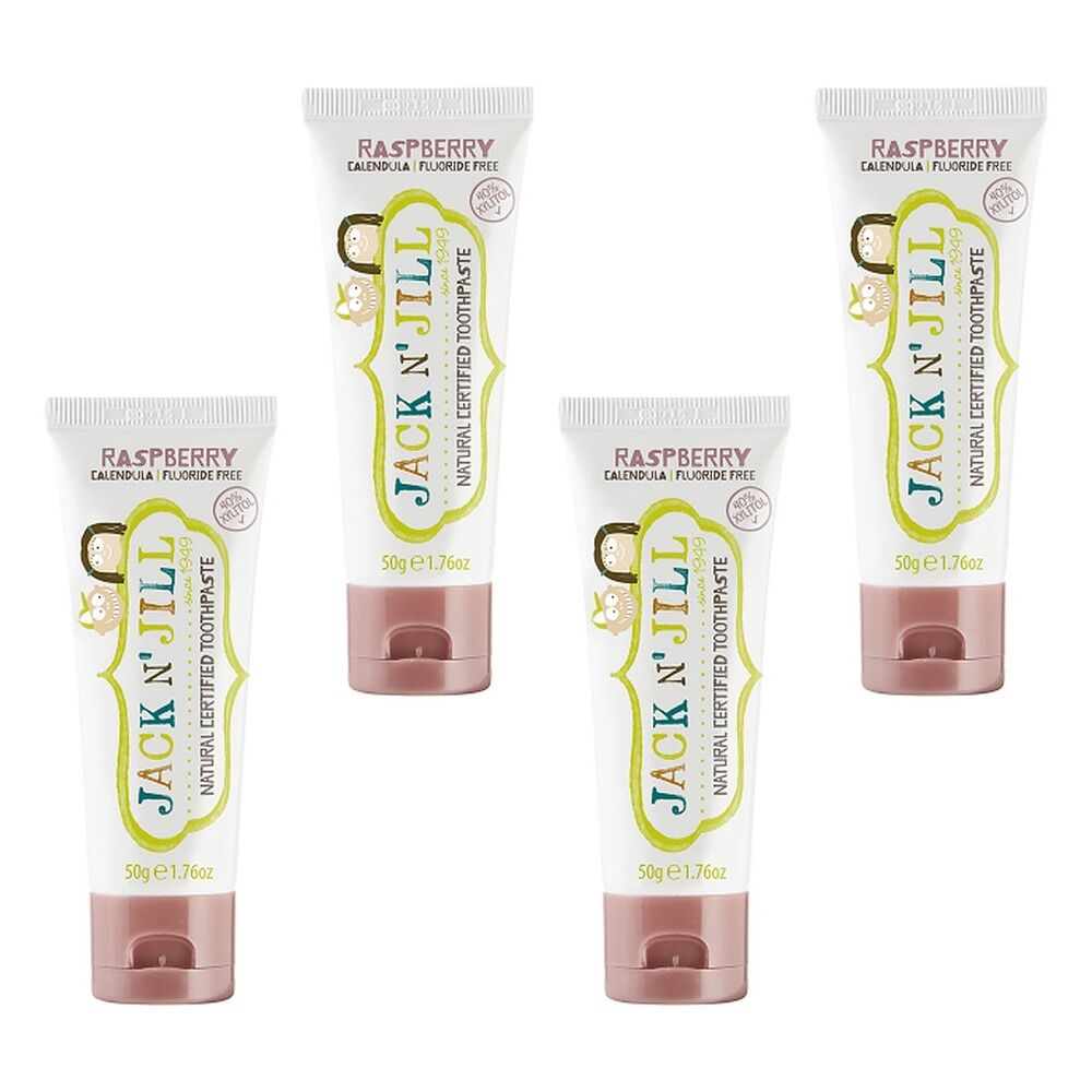 Obsolete Jack N' Jill Children's Natural Toothpaste Raspberry 50g Pack of 4