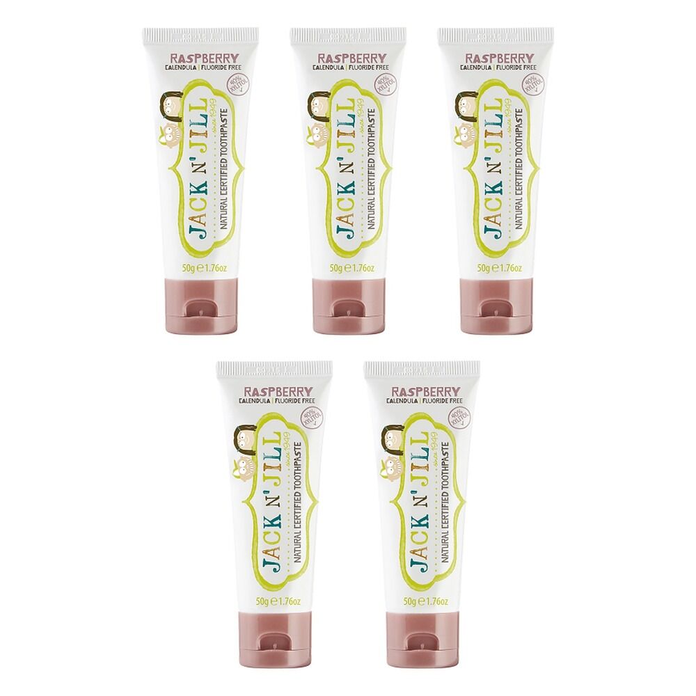 Obsolete Jack N' Jill Children's Natural Toothpaste Raspberry 50g Pack of 5