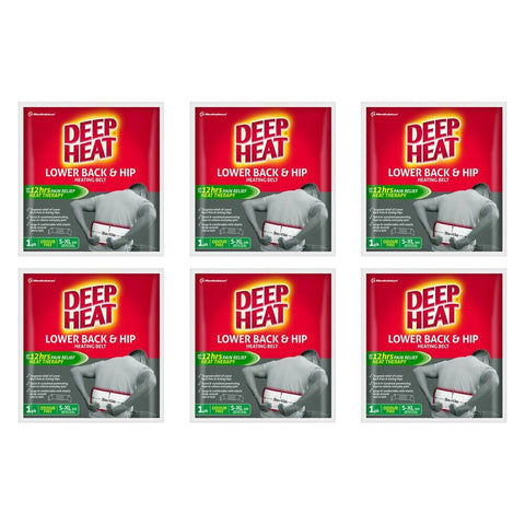 Deep Heat Lower Back and Hip Heating Belt Pack of 6