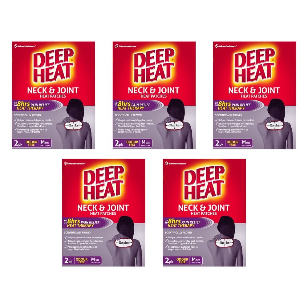 Deep Heat Neck & Joint Heat Patches 2 Pack Bundle of 5