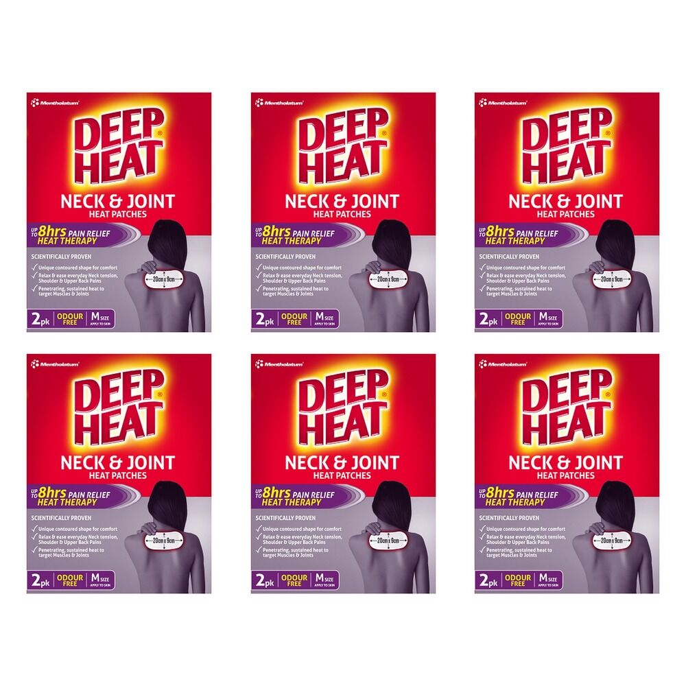 Deep Heat Neck & Joint Heat Patches 2 Pack Bundle of 6