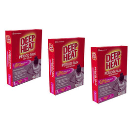 Deep Heat Period Pain Heat Patches 3 Pack Bundle of 3