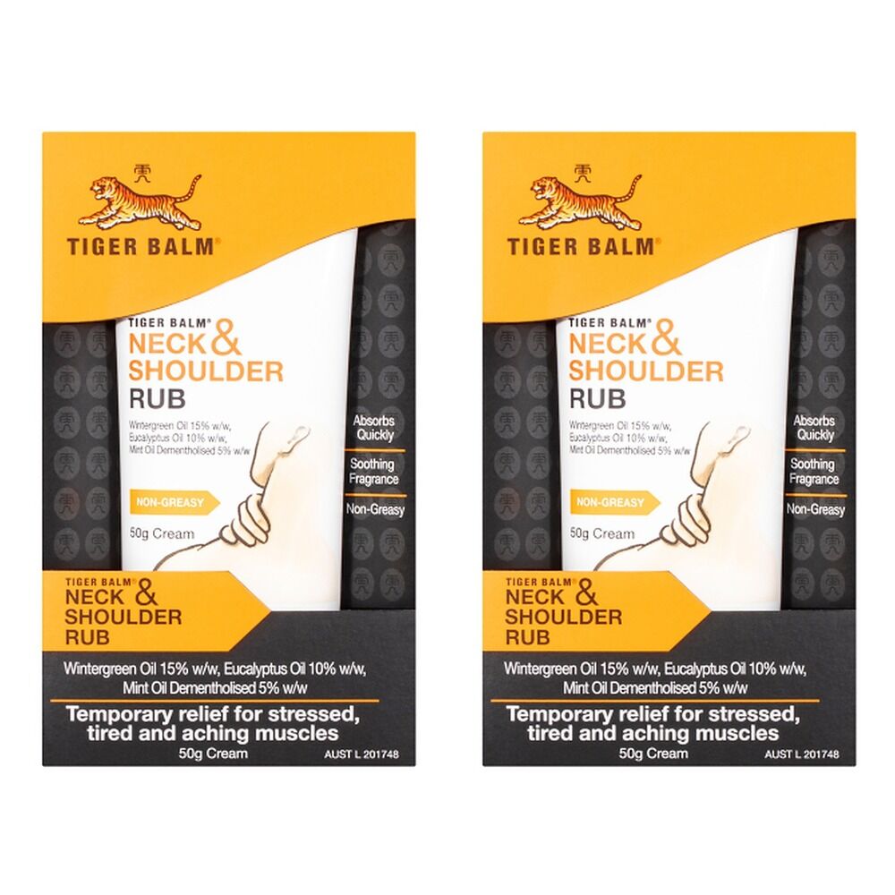 Tiger Balm Neck & Shoulder Rub 50g Pack of 2
