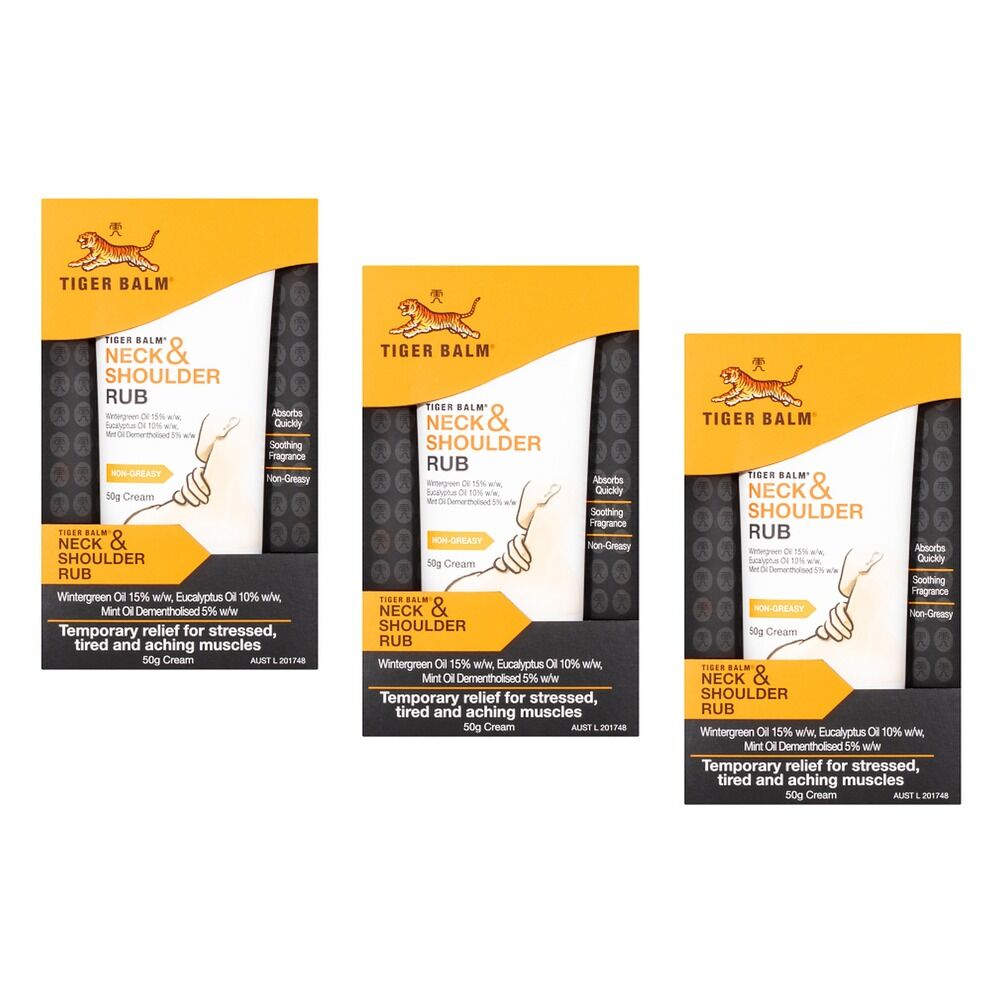 Tiger Balm Neck & Shoulder Rub 50g Pack of 3