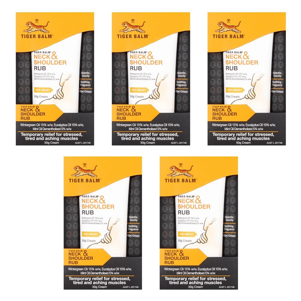 Tiger Balm Neck & Shoulder Rub 50g Pack of 5
