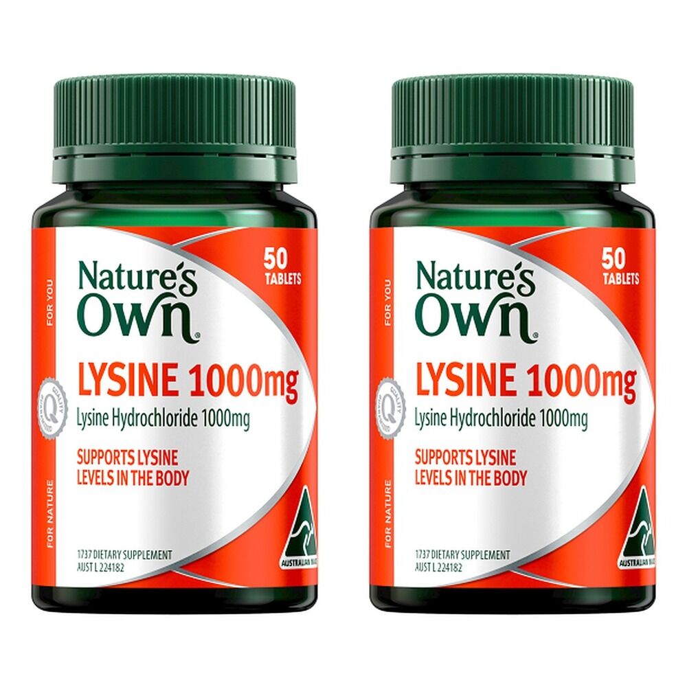Nature's Own Lysine 1000mg 50 Tablets Pack of 2