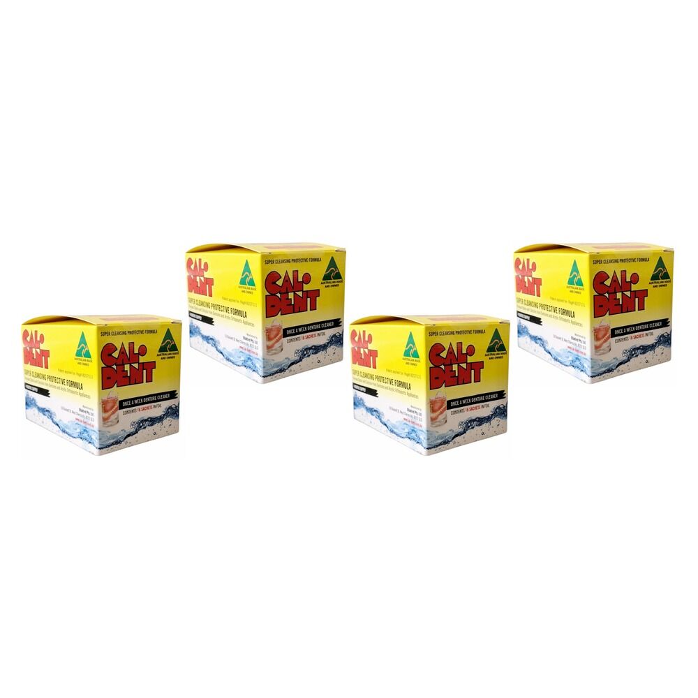 Cal-dent Denture Cleaning 16 Sachets Pack of 4