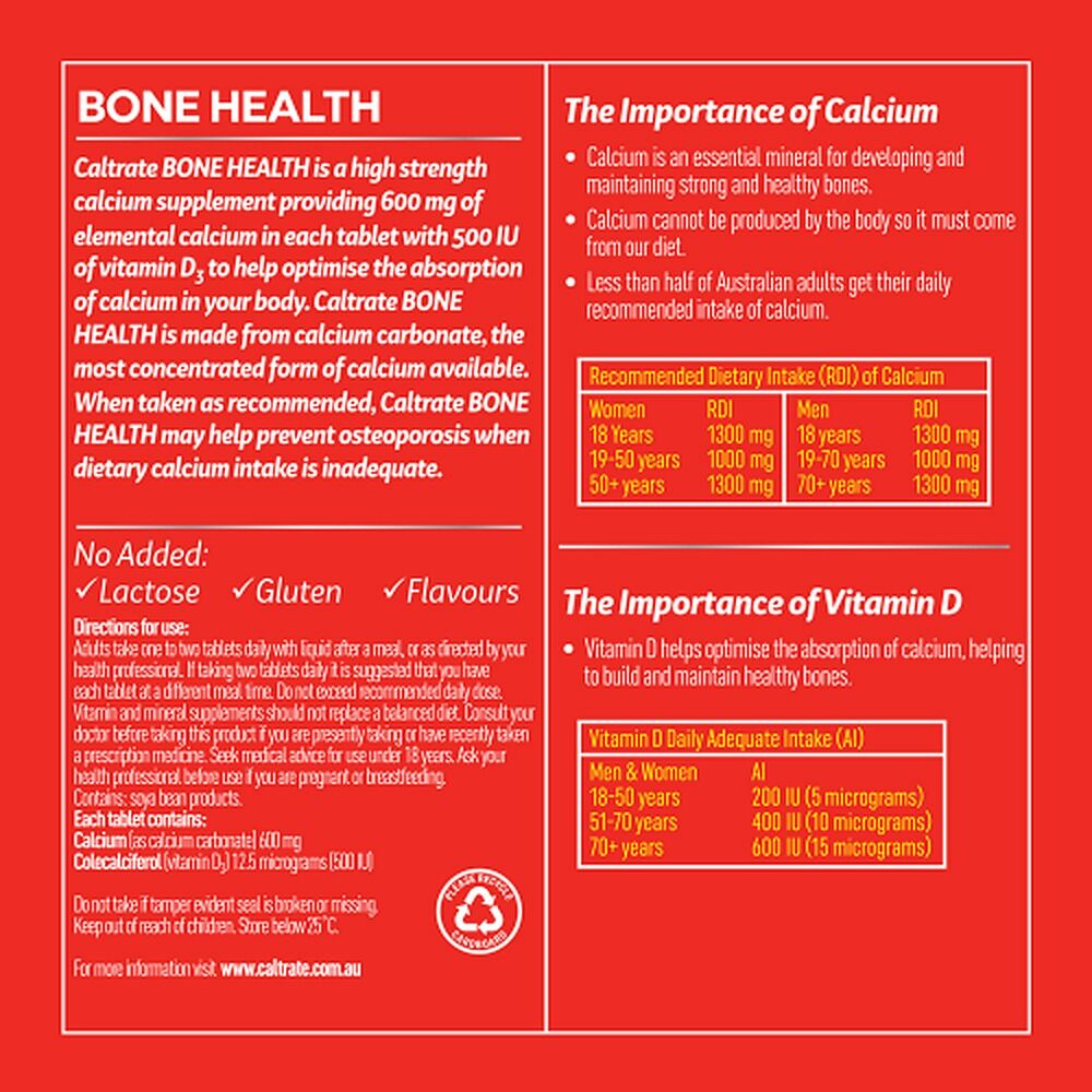Caltrate Bone Health 60 Tablets