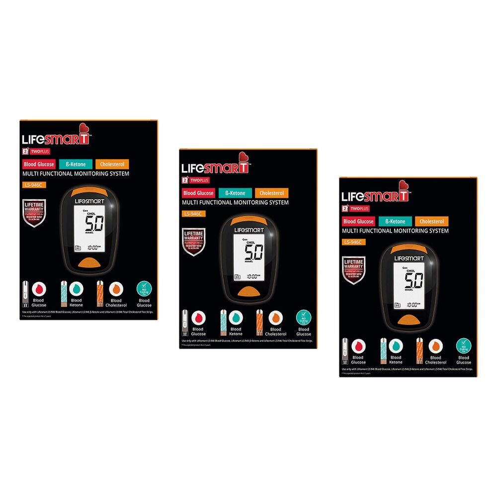 LifeSmart Cholesterol Multi-Functional Monitoring System Pack of 3