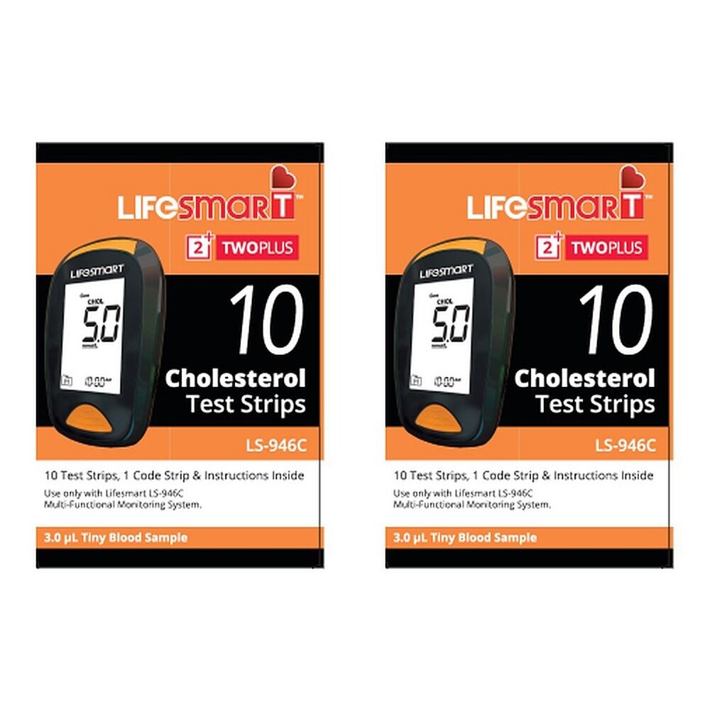 LifeSmart Cholesterol Test Strips 10 Pack Bundle of 2