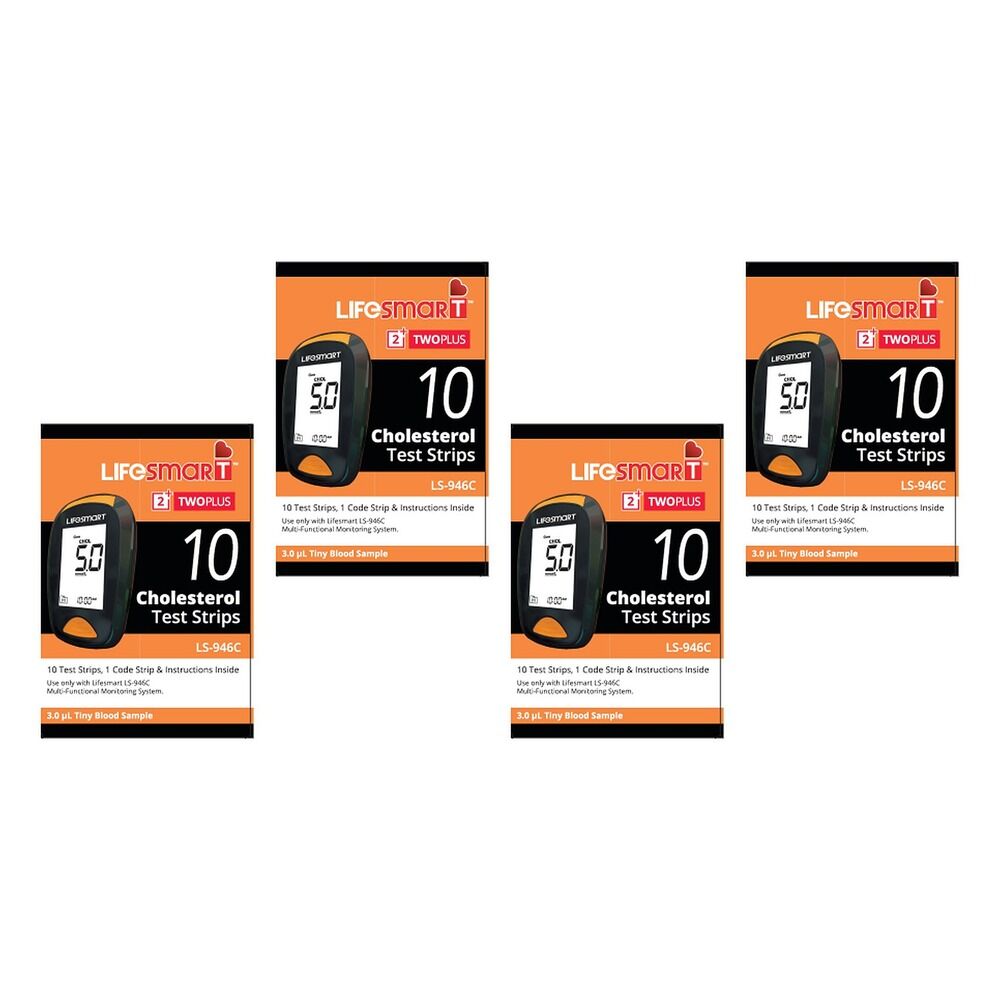 LifeSmart Cholesterol Test Strips 10 Pack Bundle of 4
