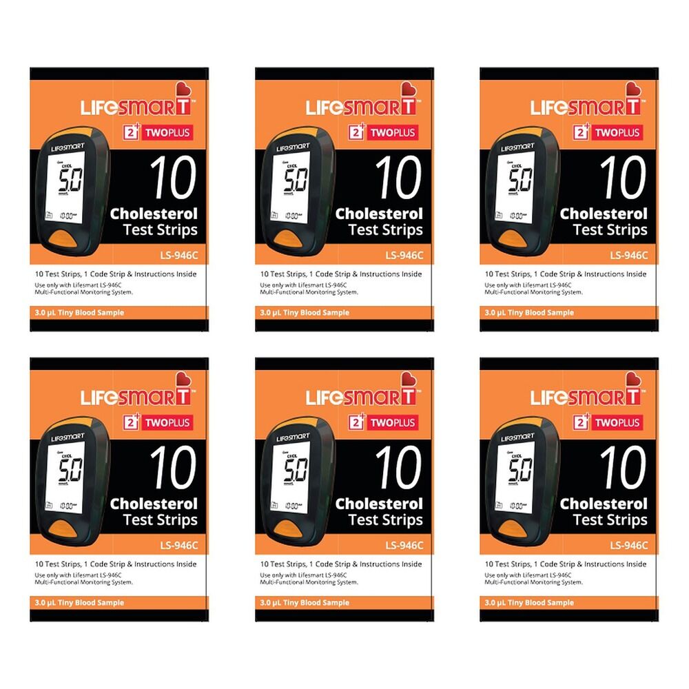 LifeSmart Cholesterol Test Strips 10 Pack Bundle of 6