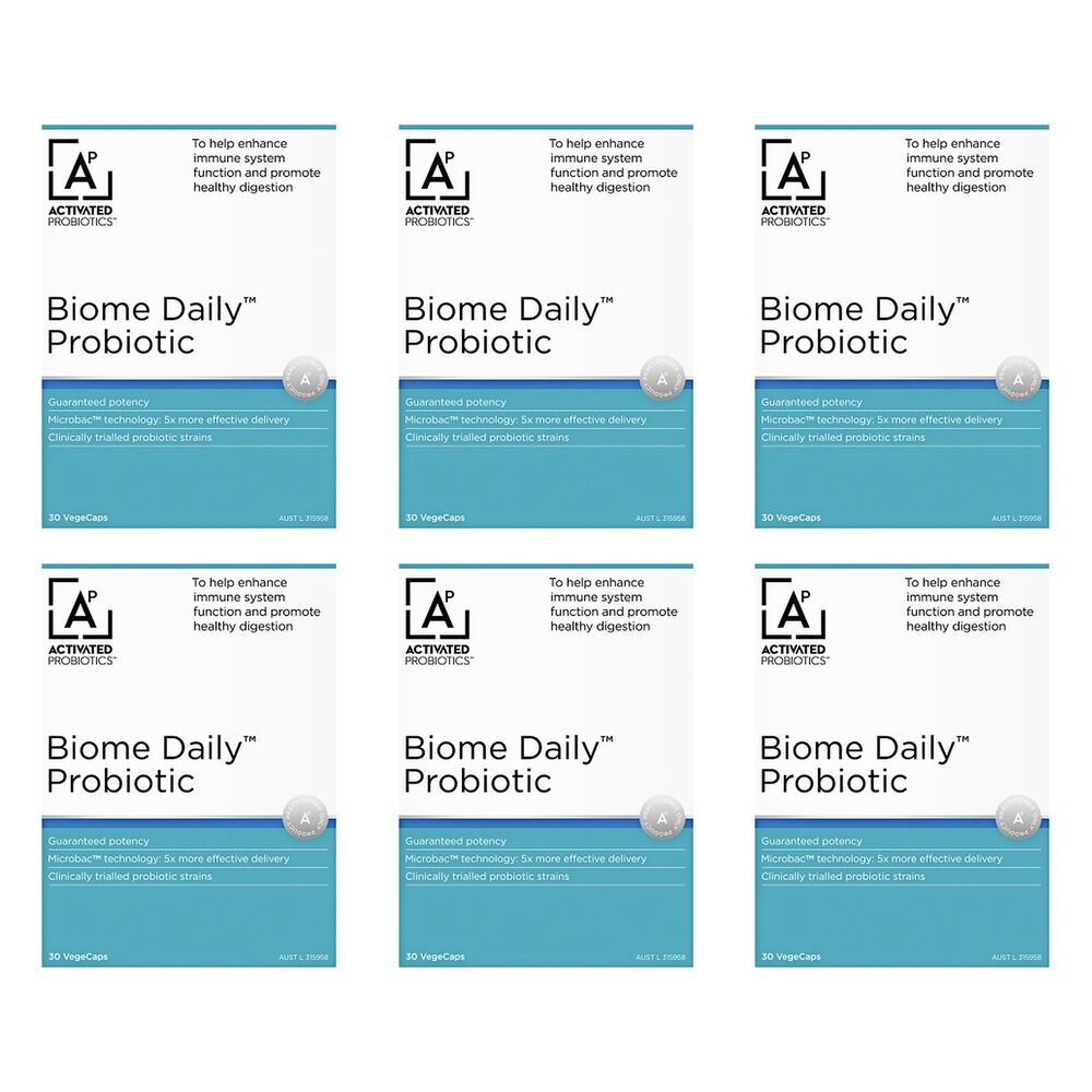 Activated Probiotics Biome Daily Probiotic 30 Capsules Pack of 6