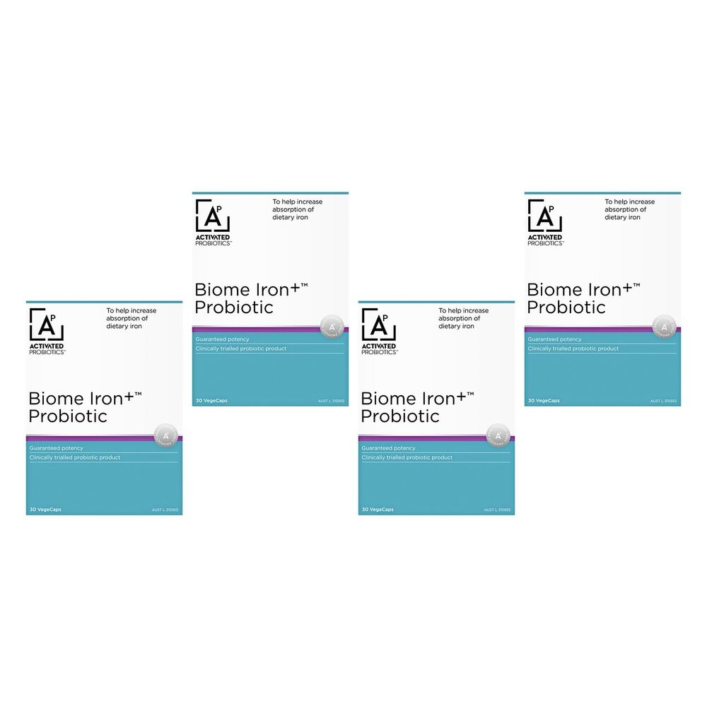 Activated Probiotics Biome Iron+ Probiotic 30 Capsules Pack of 4