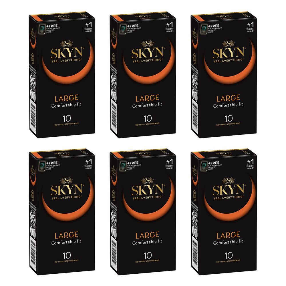 Skyn Condoms Large 10 Pack Bundle of 6