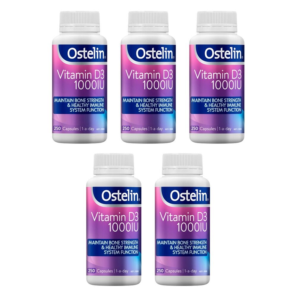Ostelin Vitamin D3 1000IU 250 Capsules Pack of 5