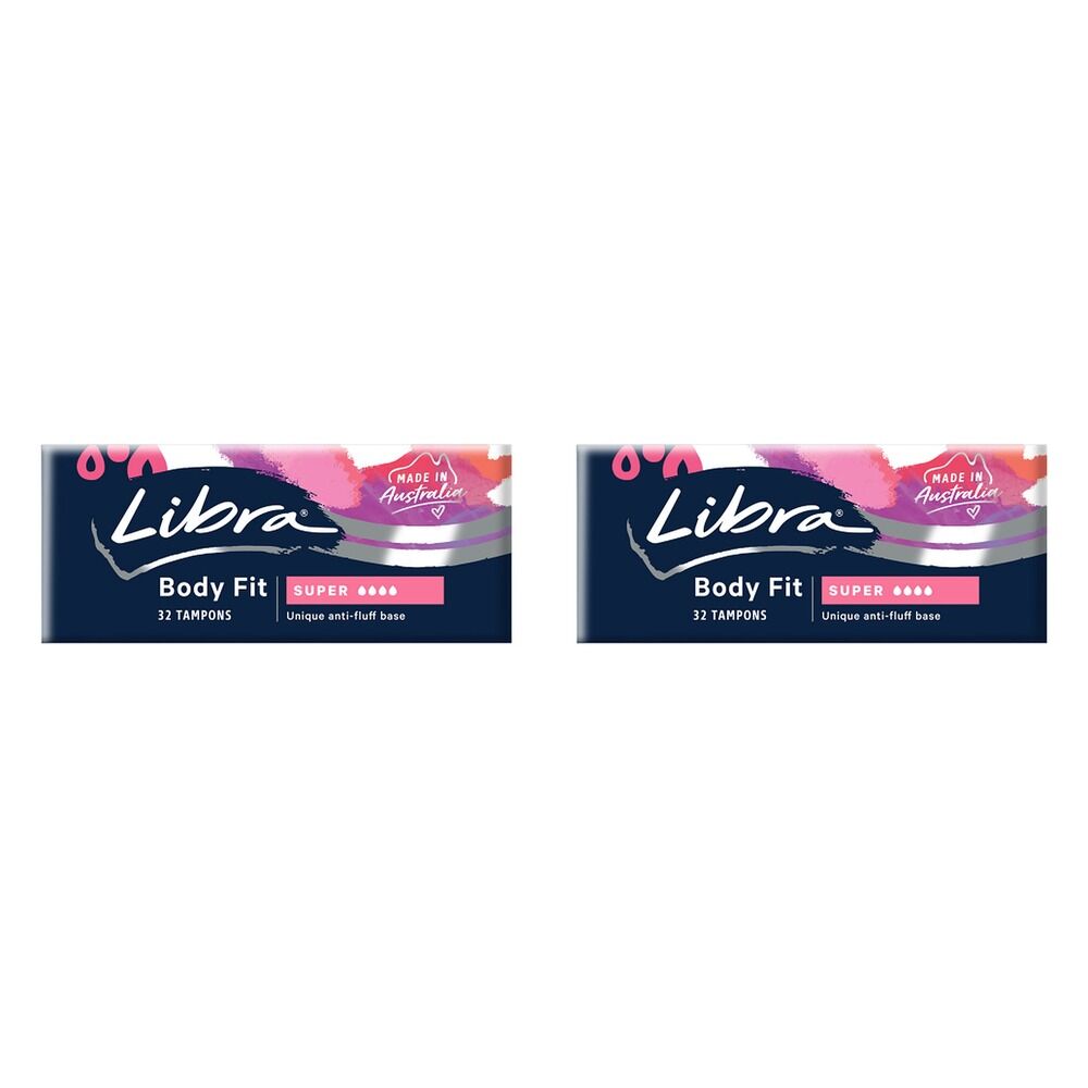 Libra Body Fit Super Tampons 32 Pack x 6 Bundle of 2