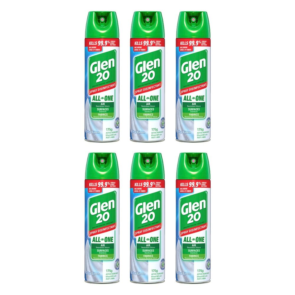 Glen 20 Disinfectant Crisp Linen Scent 175g x 12 Bundle of 6