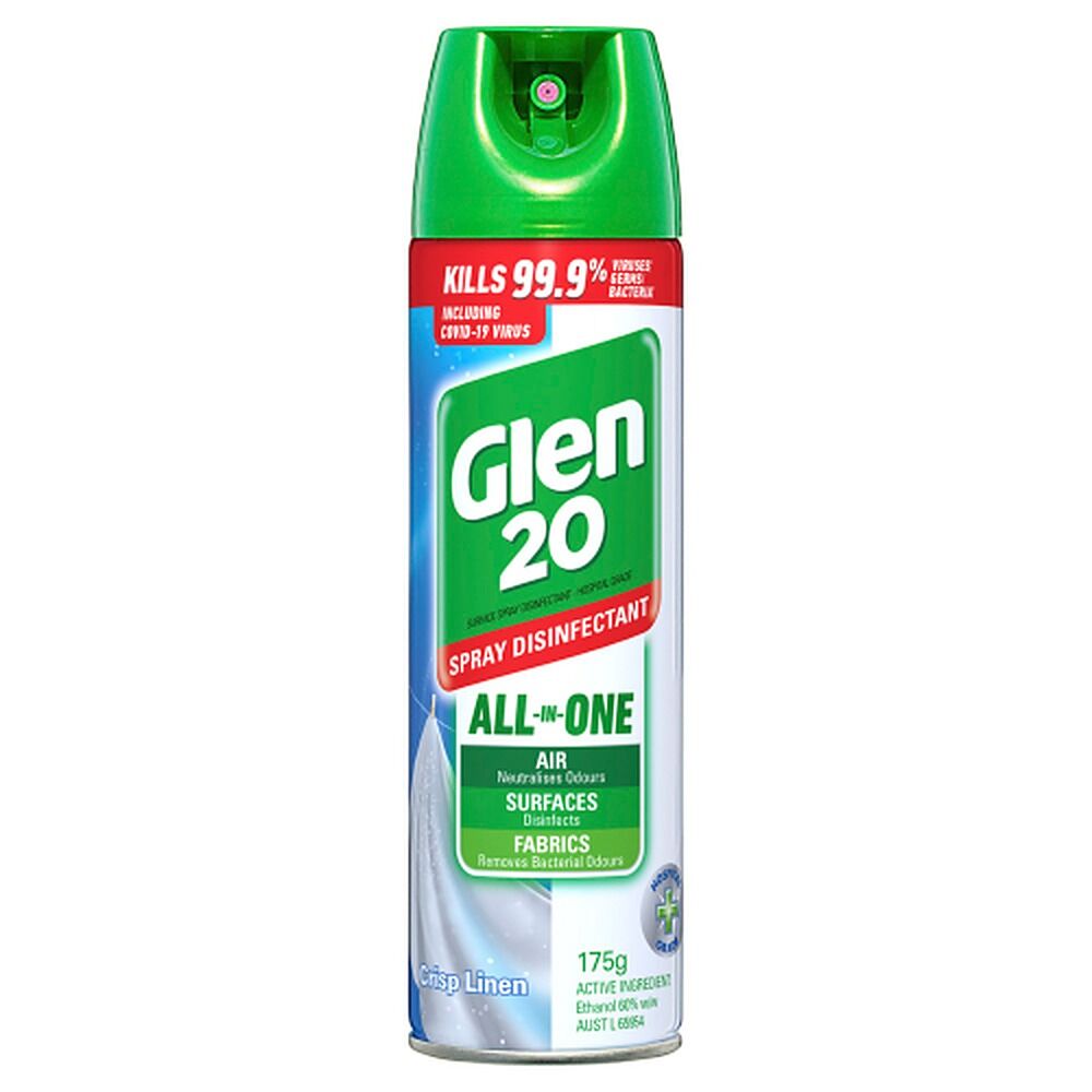 Glen 20 Disinfectant Crisp Linen Scent 175g x 12