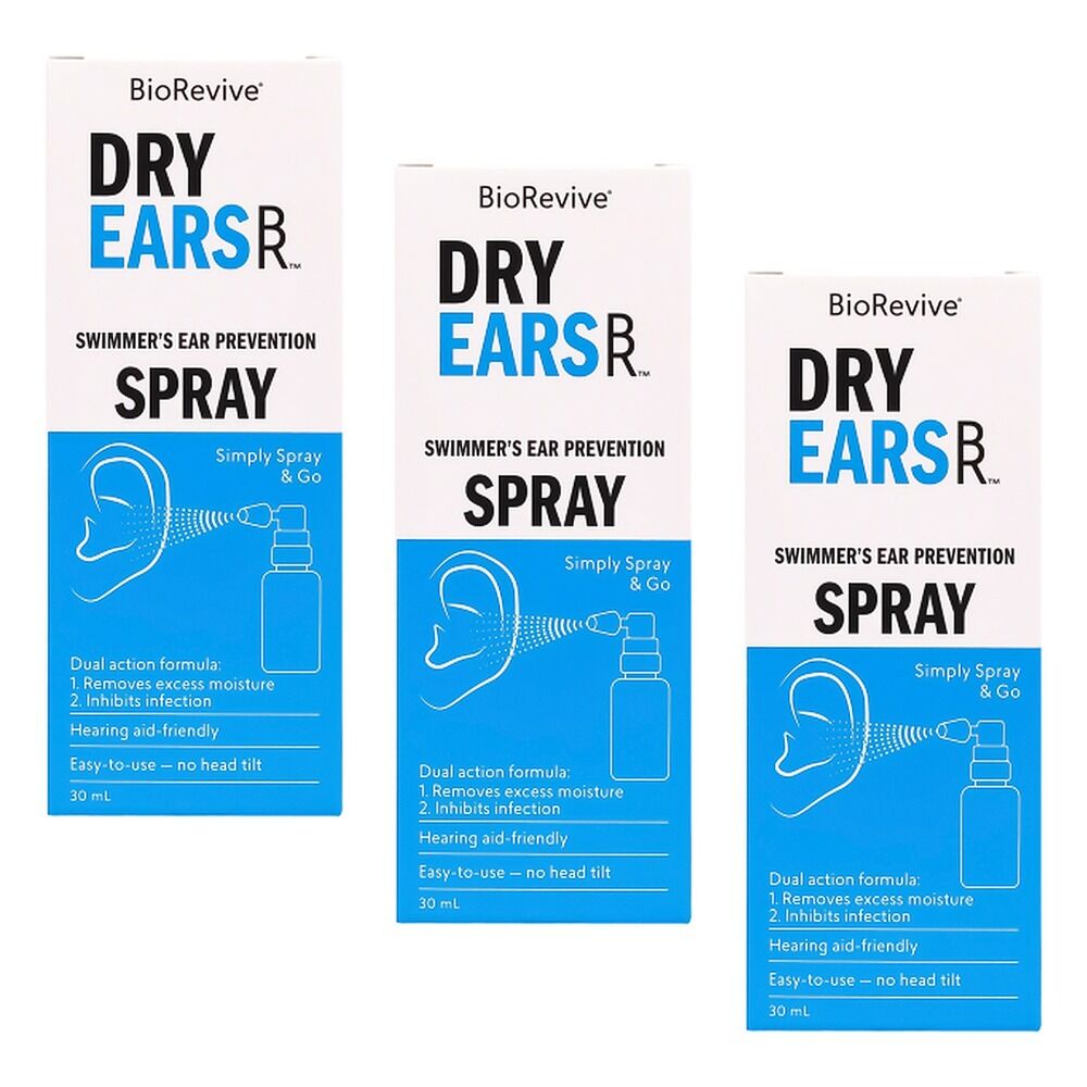 BioRevive Dry Ears Swimmers Ear Prevention Spray 30mL Pack of 3