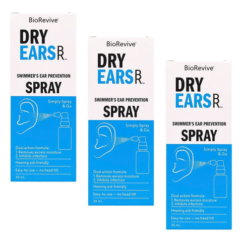 BioRevive Dry Ears Swimmers Ear Prevention Spray 30mL Pack of 3