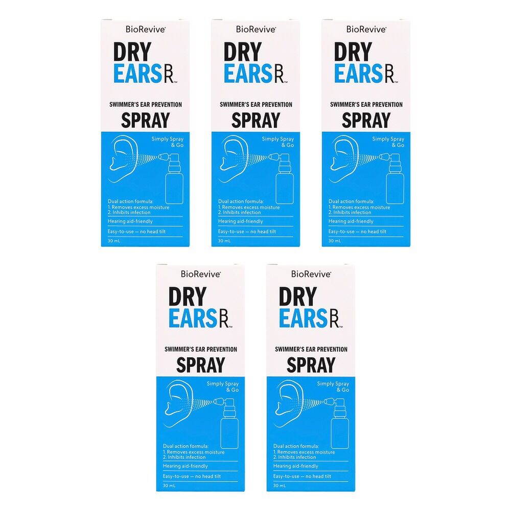 BioRevive Dry Ears Swimmers Ear Prevention Spray 30mL Pack of 5