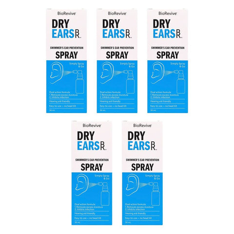 BioRevive Dry Ears Swimmers Ear Prevention Spray 30mL Pack of 5