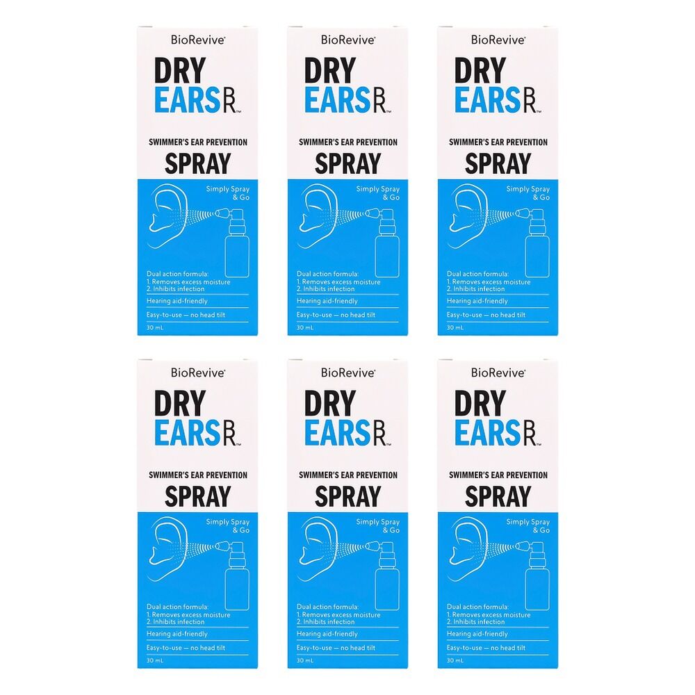 BioRevive Dry Ears Swimmers Ear Prevention Spray 30mL Pack of 6