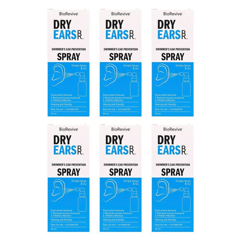 BioRevive Dry Ears Swimmers Ear Prevention Spray 30mL Pack of 6
