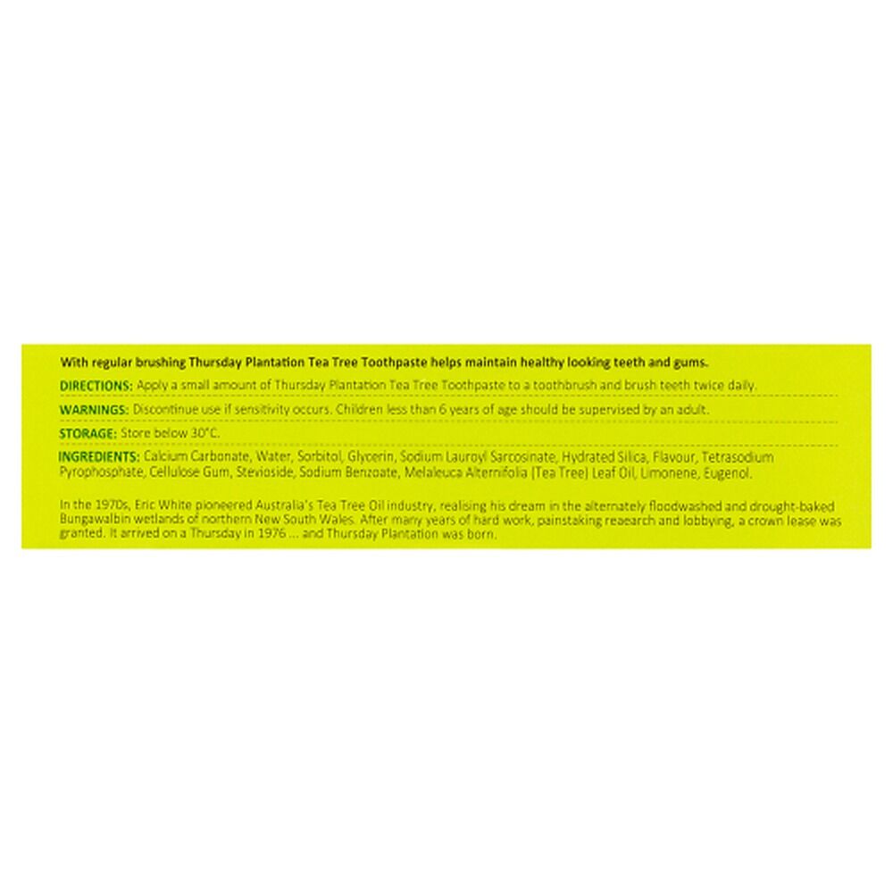Thursday Plantation Fluoride Free Tea Tree Toothpaste 110g