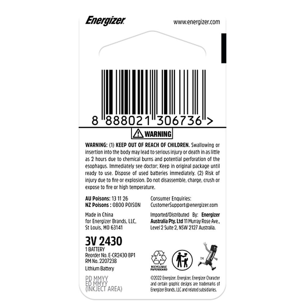 Energizer 2430 Lithium Coin Battery