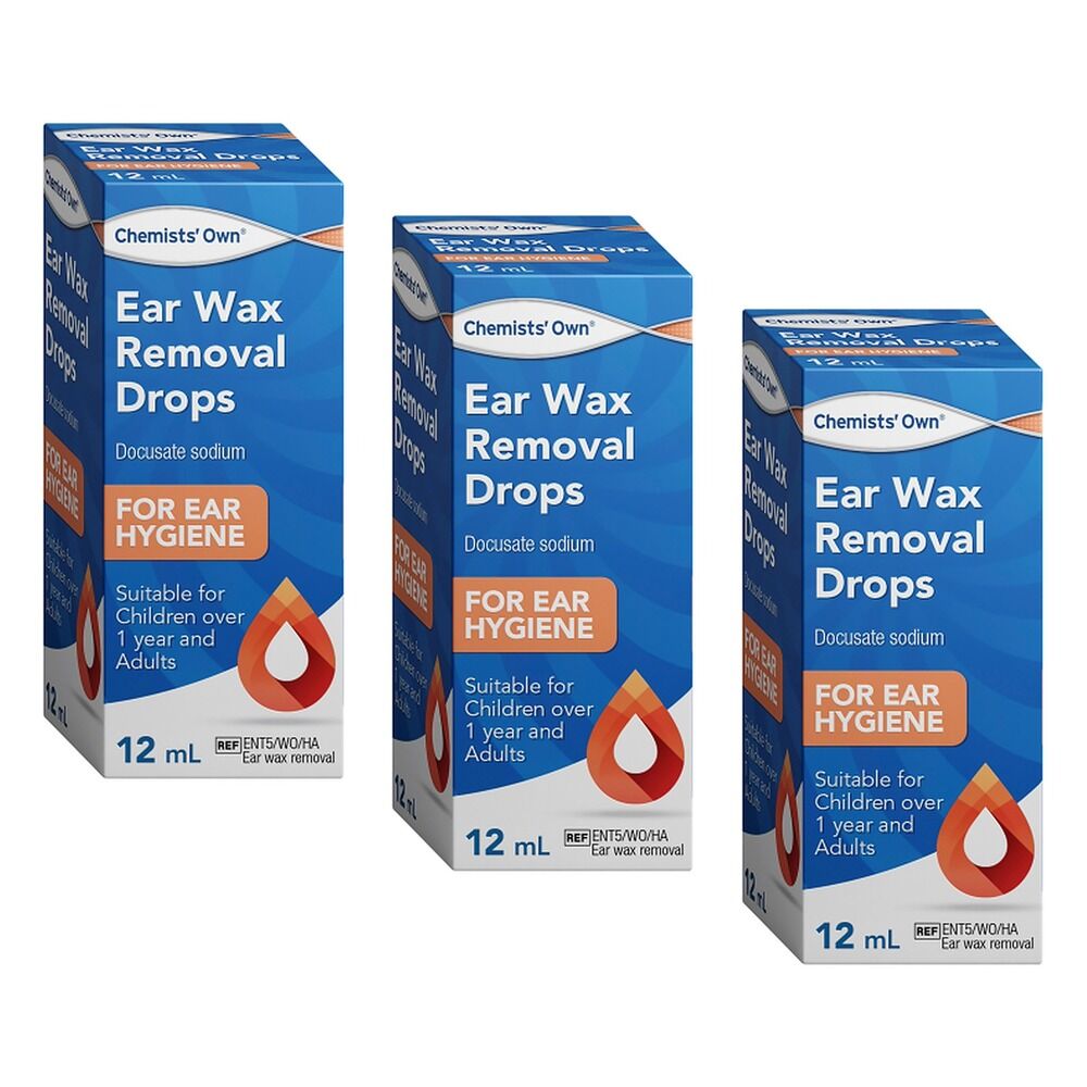 Chemists' Own Ear Wax Removal Drops 12mL Pack of 3