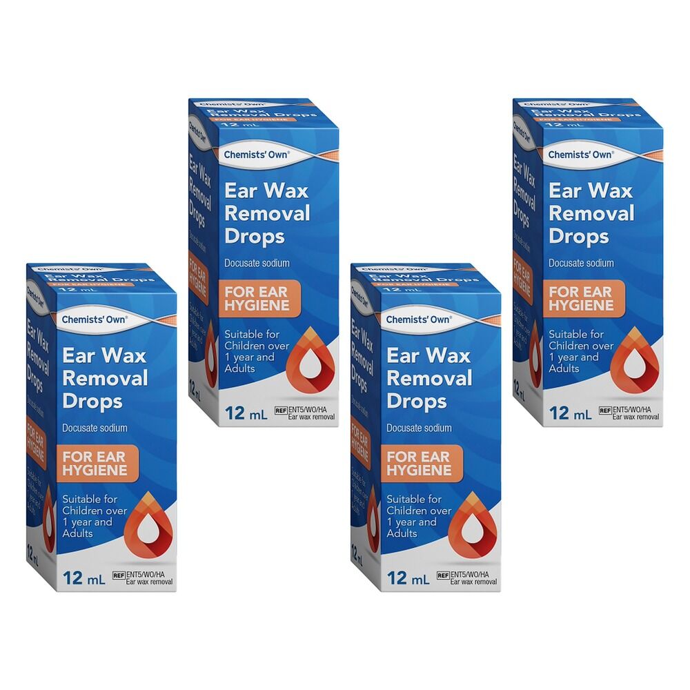 Chemists' Own Ear Wax Removal Drops 12mL Pack of 4