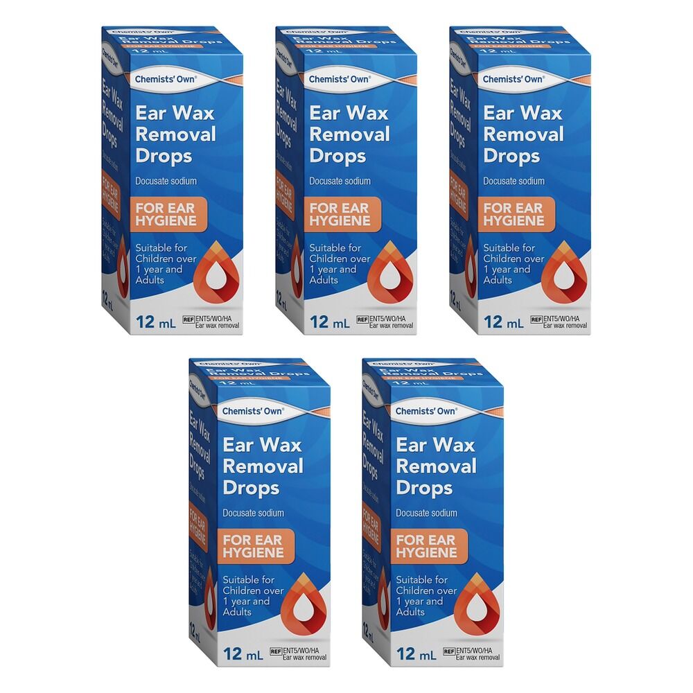 Chemists' Own Ear Wax Removal Drops 12mL Pack of 5